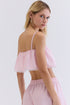 TOP LISTRADO ROSA COM ALÇA